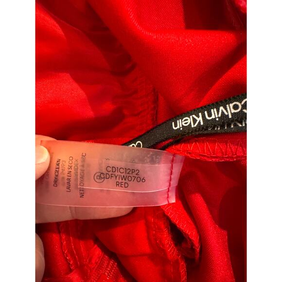 Calvin Klein Belted Wide Leg Jumpsuit Red Size 12 - Picture 8 of 9